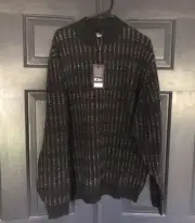 Westport Black Men XLT 80% Cashmere Quarter Zip Sweater Pullover Long Sleeve