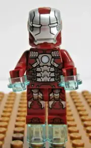 LEGO Super Heroes Minifigure Iron Man Mark 5 Armor Trans-Clear Head