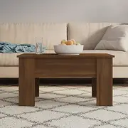 Modern Brown Oak Coffee Table with Lift-Top, 79x49x41 cm, Engineered Wood, Versatile Storage Solution for Living Room, Unique Design with Hidden Compartment, Easy-to-Clean, Ideal Home Furniture