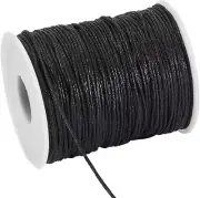 Black Waxed Cotton Cord 1.5mm Macrame Trim Jewelry Weave Thread 5m 10m 15m