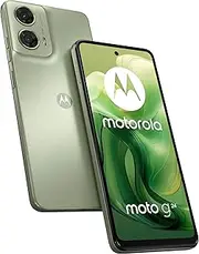 Motorola Mobility Moto g24 Smartphone (6.56 Inch HD+ Display, 50 MP Camera, 8/128 GB, 5000 mAh, Android 14) Ice Green with Protective Cover + Mobile Phone Holder [Exclusive to Amazon]