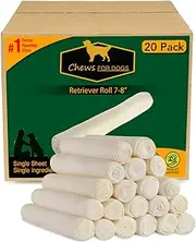 Retriever Rawhide Rollers 7-8" Single Sheet 100% Natural Product Great Chew Toy for Dogs