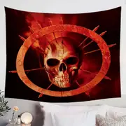 Scary Dark Art Blood Ring Skull Tapestry