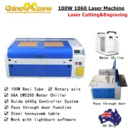 CO2 100W Laser Cutter Machine Laser Engraving RECI Tube 5200W Chiller Rotary AU