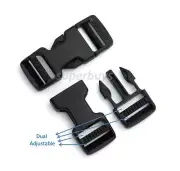 20mm Dual Adjustable Side Quick Release Buckle Clip Cord Strap Backpack Bag DA
