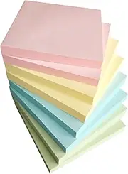 8 Pads Sticky Notes - 76x76mm Pastel Colored Memo Pads, 8 Self-Stick Note Pads (80 Sheets/Pad, 640 Total), Easy to Post, for Home Office School Use