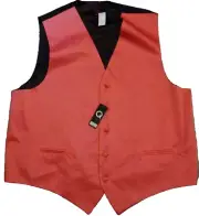 Brand Q Vest Mens Size 2XL Pink Solid Black Dress Tux Tuxedo Suit Formal NWT New