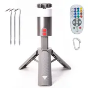 Portable Telescopic Camping Lantern USB Rechargeable 6000mAh 5 Brightness Levels and Dynamic RGB with Remote Control and Hooks for Emergency Hiking Light