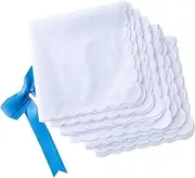 [LACS Handkerchiefs] Bulk Solid White Cotton Handkerchiefs Perfect for Wedding Party DIY Draw