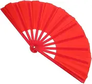 Alipis Folding Tai Fan Handheld Dance Fan with Dual Color Design Cloth Material for Festivals Parties Dance Performances Easy to Carry Store
