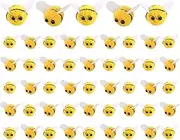 Fuzzy Felt Bee Toy - 50 Felt Bees for Crafts | Cute Bee Craft Ball, Soft Felt Bee Toy, Craft Bees for Baby Shower Decorations Clothing Hat, Fake Bees Favors, Costume Accessories
