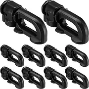 Yaocom 10 Pcs L Track Double Stud Tie Down Fitting, Used with L Track Rail for Trucks, Trailers, Pickups, RVs, ATVs, Van, Bearing 5000 Lbs Heavy Duty Steel, Black