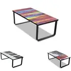 Coffee Table 5mm Glass Top Iron Stand Console Furniture Multi Patterns vidaXL
