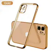 Iphone TPU Clear Case 7/8 Plus Soft Case Gold ShockProof Cover