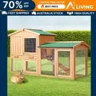 Chicken Coop Rabbit Hutch Large House Run Cage Wooden Outdoor 138cm x 44cm -R036