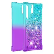 Gradient Quicksand Series Liquid Flowing Sparkle Scratch-resistant Soft Tpu Phone Cover For Samsung Galaxy S22 Ultra 5g - Sky Blue/purple