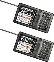 DUMBORC 2 Pcs X6FG(Built in Gyro) 6 Channels 2.4GHz RC Receiver for DUMBORC X6/X4/X5 Transmitter RC Car Boat Tank Drifting Car