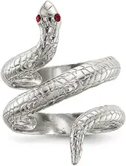 [JewelryWeb] 925 Sterling Silver Crystal Snake Ring Band Style-Ring for Women