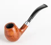 Briar Tobacco Smoking Pipe , Army Mount, Metal Cooling Filter, Gold 吸烟斗
