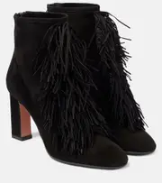 [Aquazzura] Aquazzura Gytane 85 suede ankle boots AU 9.5 black