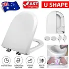U Shape Toilet Seat Cover Soft Close Quick Release Fixing Hinge White Universal