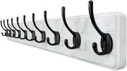 Coat Rack Wall Mount Coat Rack Wall Mounted with 10 Hooks Long Coat Hooks Wood Coat Hanger Wall Wall Coat Hooks(Multi-Colored)