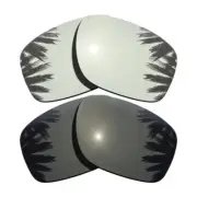 Black&Silver Mirrored Polarized Replacement Lenses for-Oakley Proxy OO9312