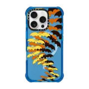 iPhone 16 Pro Ultra Impact Case MagSafe Compatible GONE BATTY 3, HALLOWEEN BATS SPOOKY ORANGE YELLOW BLACK SCARY CREEPY TRANSPARENT