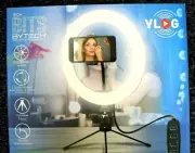 NIB Bytech Universal Vlog Kit Fits Most Smart Phones Tripod 10" Ring Light NEW