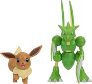 Pokemon Battle Figure 2 Pack - 2-Inch Eevee and 4.5-Inch Scyther Battle Ready Figures