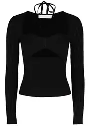 Jonathan Simkhai Alexia Cut-out Ribbed-knit top - Black - S S