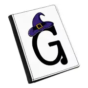 Letter G Witches Wizard Hat Passport Holder Cover Case Witch Halloween Alphabet