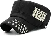[HAMKVBPR] Baseball Cap Unisex Retro Hat Hip-hop Warm Flat Cap Outdoor Cap Outdoor Sports Hat(Black)