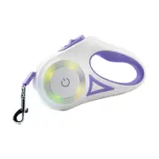 Retractable Dog Leash Beige Purple 3 Meters/9.8 Feet - Ergonomic Handle - LED Light