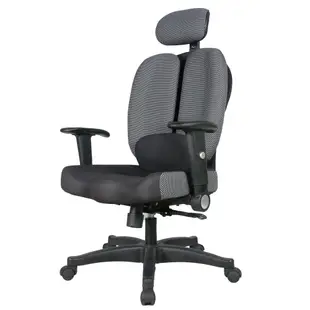 [特價]【椅靠一生】雙背獨立頭枕護脊機能工學椅電腦椅(人體工學椅)灰
