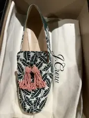 Women's J. Crew Palm Print Tassel Loafers Size 7