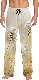 [XYMZR] Plant Closeup Painting Men's Pajama Bottoms Lounge Pajama Pants Sleep Bottoms with Pockets for Men S