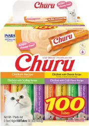 Inaba Churu Chicken Cat Treats Variety Box (100 Tubes x 14 g)