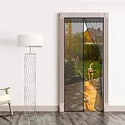 Magnetic Fly, 175x260cm Insect Screen Door Screen Mesh Curtain Fits Door, Black