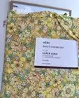 Adairs Super King Floral Quilt Cover Set In Lemon Yellow Colour/ Brand New