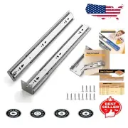 Brushed Nickel 12" Drawer Slides - Soft Close, Heavy Duty with Full Extension