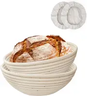 2 Pack 10 Inch Round Banneton Proofing Basket Set for Sourdough Bread Baking