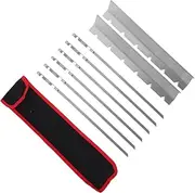 GANAZONO 1 Set Portable Skewers for Grilling Durable Kebab Skewers for Outdoor Parties Camping and Picnics Reusable Stainless Steel Meat Forks and Base