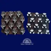 Double Color Floral Design Hand Made Wooden Printing Blocks