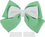 X AUTOHAUX Motorcycle Helmet Accessories Decoration Colorblock Bow for Motorcycle Bicycle Skiing Helmets Green White Fabric Sticker 1 Set