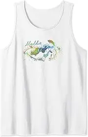 [Disney] Aladdin And Jasmine Watercolor Splatter Tank Top
