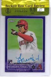 2015 Topps Chrome YASMANY TOMAS PURPLE REFRACTOR AUTO RC /250 BGS 9.5 GEM MINT!