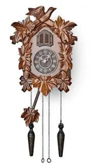 TIMEGEAR Cuckoo Clock with Night Mode, Hand Carved Decorations and Swinging P...