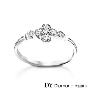 【DY Diamond 大亞鑽石】L.Y.A輕珠寶 18K白金 花語 鑽石線戒
