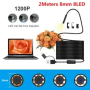 2M 3in1 USB Endoscope Video Camera 8mm 8LED Borescope Inspection For Android PC (for: Daihatsu)